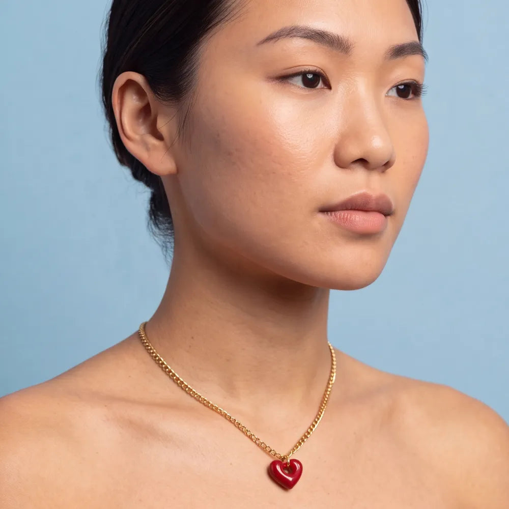 Marisette Heart Necklace worn