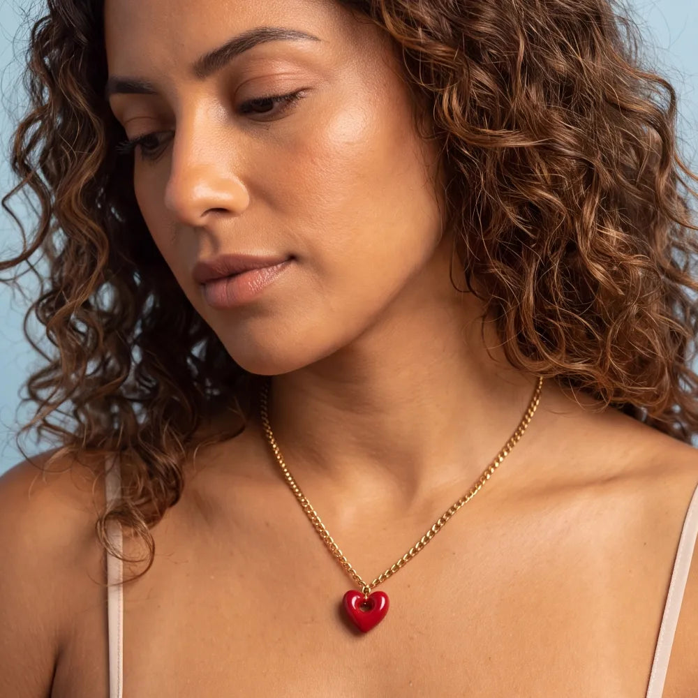 Marisette Heart Necklace on model