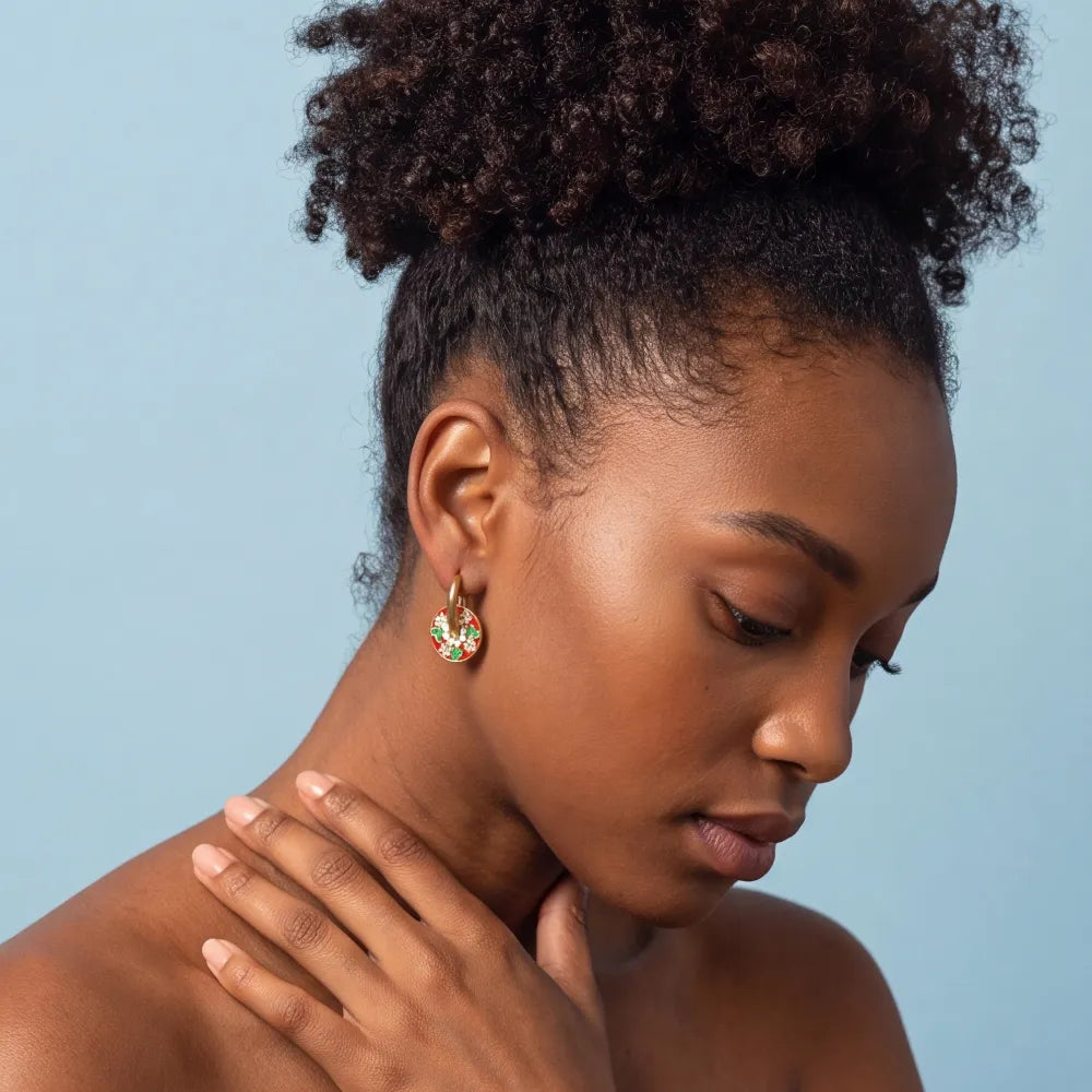 Belaris Earrings on model