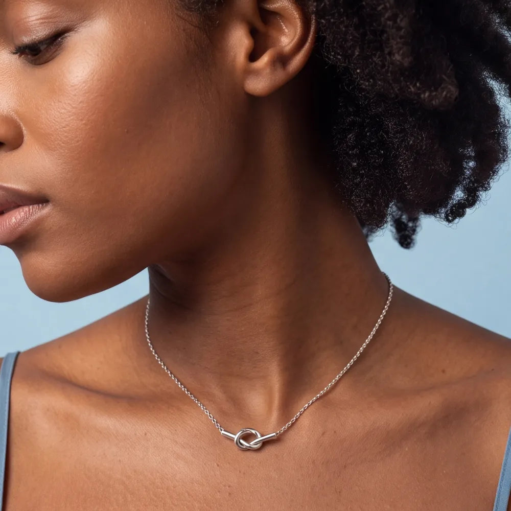 Beletta Necklace hero close-up silver