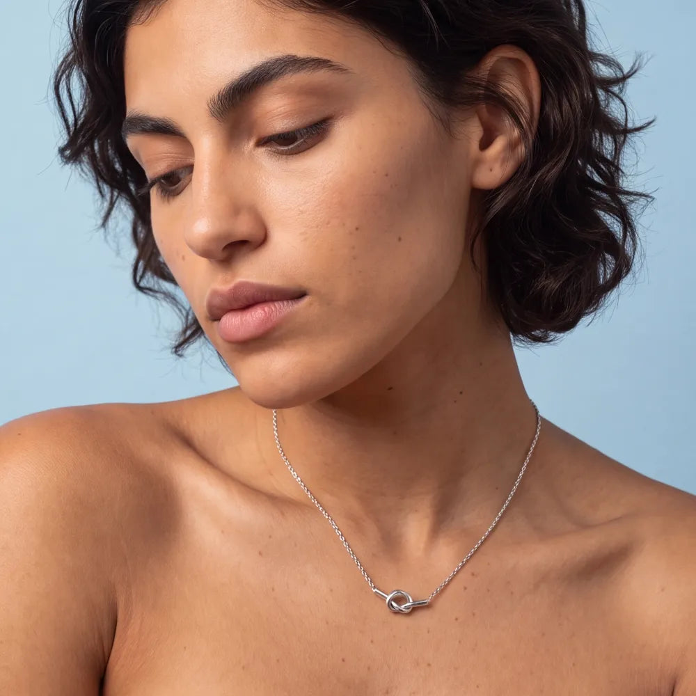 Beletta Necklace worn silver