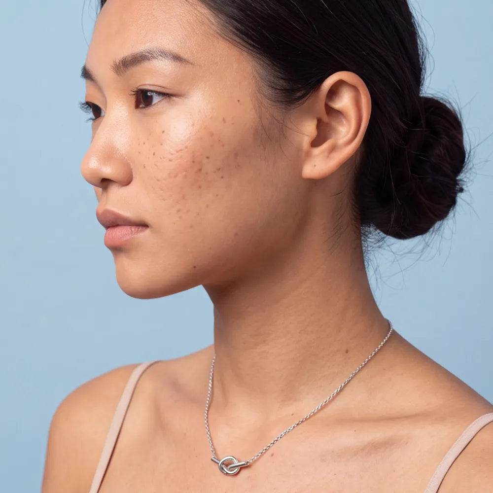 Beletta Necklace on model silver