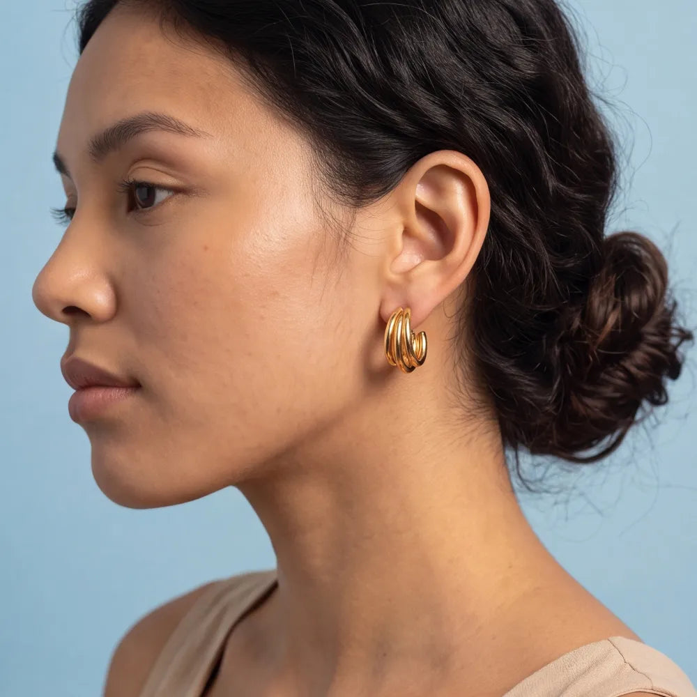 Geniva C-Ring Earrings worn