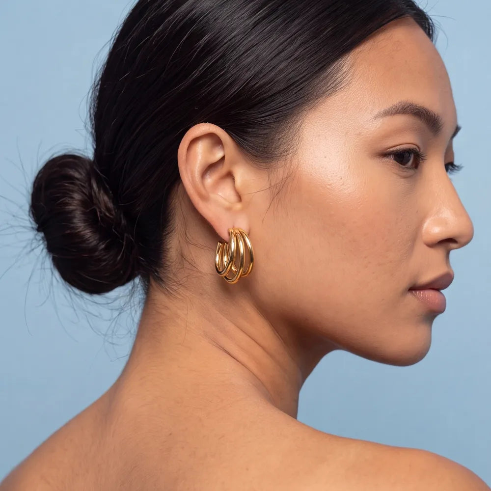 Elise Earrings on model