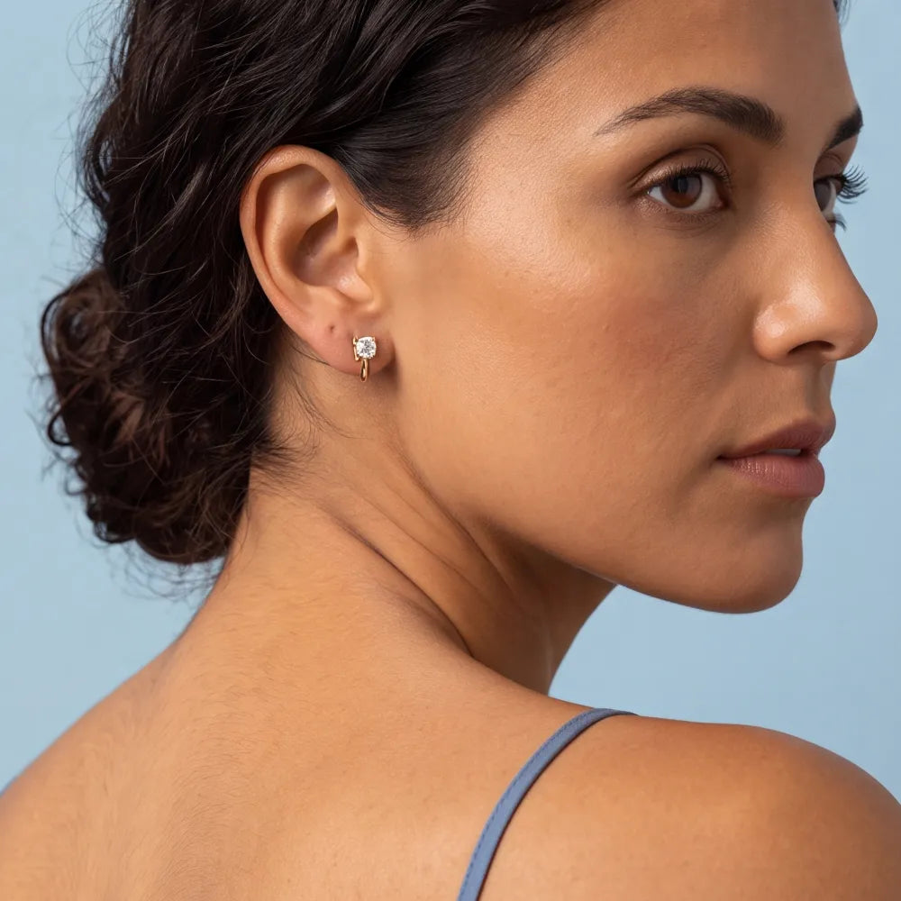 Delora Earrings on model
