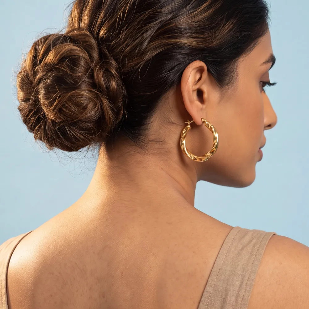 Fenelle Hoops worn