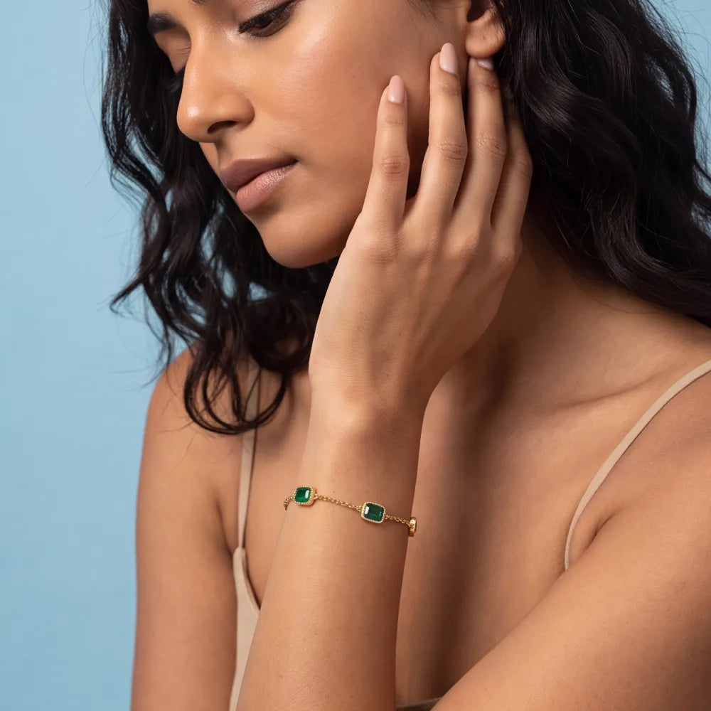 Fenina Emerald Bracelet worn