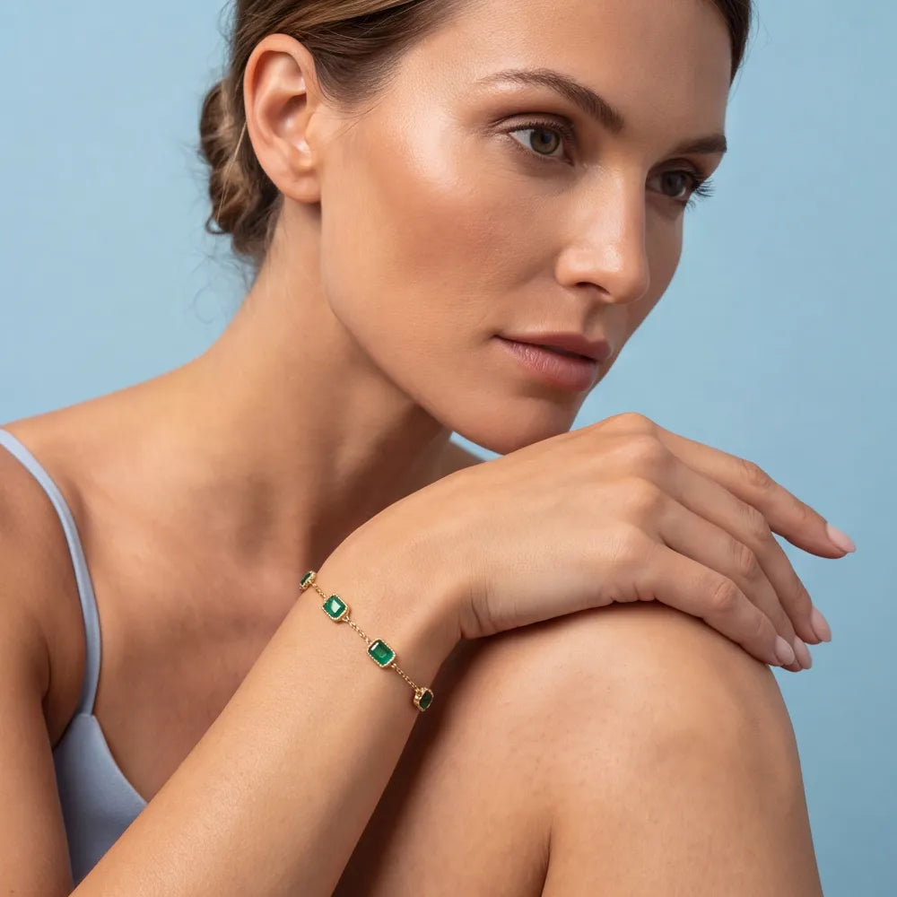 Fenina Emerald Bracelet on model