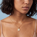 Genora Shell Letter Necklace hero close-up