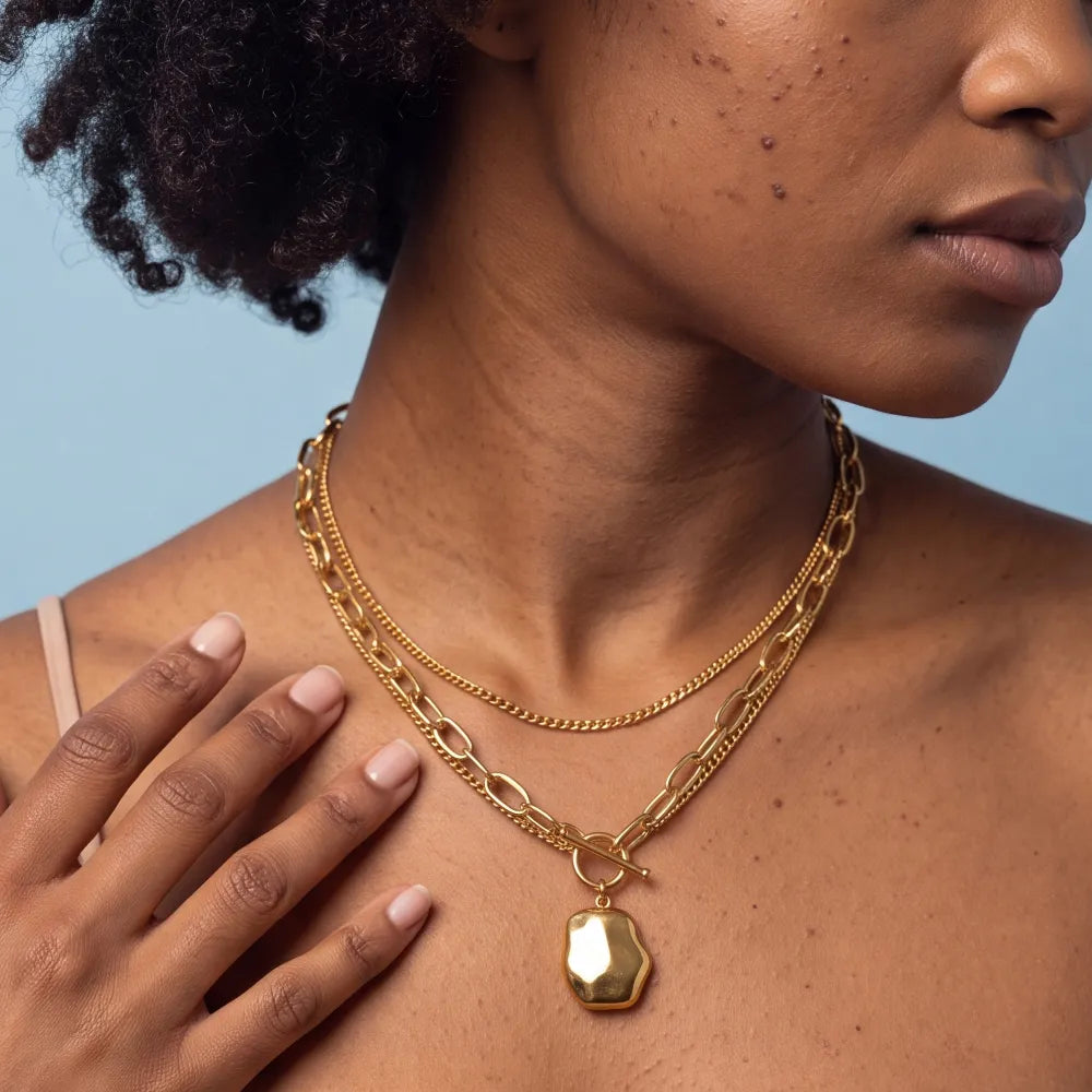 Genina Nugget Necklace worn